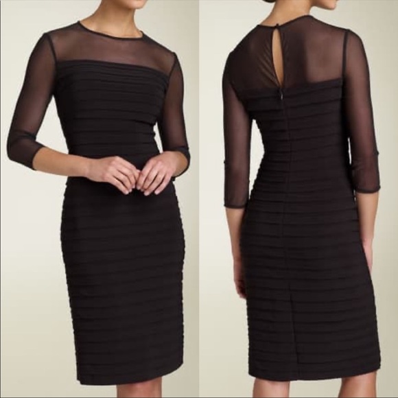 Adrianna Papell Dresses & Skirts - Adrianna Papell Black Yoke Pleated Bodycon Dress